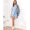 imageEkouaer Sleep Shirts for Women Short Sleeve Night Shirts for Sleeping Pullover Nightgown Soft Nightdress SXXXLBlue Floral