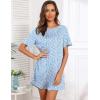 imageEkouaer Sleep Shirts for Women Short Sleeve Night Shirts for Sleeping Pullover Nightgown Soft Nightdress SXXXLBlue Floral
