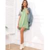 imageEkouaer Sleep Shirts for Women Short Sleeve Night Shirts for Sleeping Pullover Nightgown Soft Nightdress SXXXLLight Green