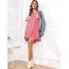imageEkouaer Sleep Shirts for Women Short Sleeve Night Shirts for Sleeping Pullover Nightgown Soft Nightdress SXXXLLight Pink