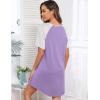 imageEkouaer Sleep Shirts for Women Short Sleeve Night Shirts for Sleeping Pullover Nightgown Soft Nightdress SXXXLLilac