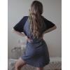 imageEkouaer Sleep Shirts for Women Short Sleeve Night Shirts for Sleeping Pullover Nightgown Soft Nightdress SXXXLNavy Blue
