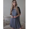 imageEkouaer Sleep Shirts for Women Short Sleeve Night Shirts for Sleeping Pullover Nightgown Soft Nightdress SXXXLNavy Blue