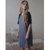 imageEkouaer Sleep Shirts for Women Short Sleeve Night Shirts for Sleeping Pullover Nightgown Soft Nightdress SXXXLNavy Blue
