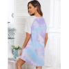 imageEkouaer Sleep Shirts for Women Short Sleeve Night Shirts for Sleeping Pullover Nightgown Soft Nightdress SXXXLPurple Tie Dye