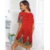 imageEkouaer Sleep Shirts for Women Short Sleeve Night Shirts for Sleeping Pullover Nightgown Soft Nightdress SXXXLRed Boho Print