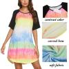 imageEkouaer Sleep Shirts for Women Short Sleeve Night Shirts for Sleeping Pullover Nightgown Soft Nightdress SXXXLTie Dye