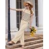 imageEkouaer Striped Lounge Set 2 Piece Sweater Matching Outfits Travel Knit Clothing Sets for WomenBeige