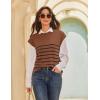 imageEkouaer Striped Lounge Set 2 Piece Sweater Matching Outfits Travel Knit Clothing Sets for WomenBrown