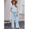 imageEkouaer Striped Lounge Set 2 Piece Sweater Matching Outfits Travel Knit Clothing Sets for WomenClear Blue