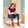 imageEkouaer Striped Lounge Set 2 Piece Sweater Matching Outfits Travel Knit Clothing Sets for WomenDark Red
