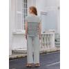 imageEkouaer Striped Lounge Set 2 Piece Sweater Matching Outfits Travel Knit Clothing Sets for WomenLight Grey