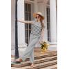 imageEkouaer Striped Lounge Set 2 Piece Sweater Matching Outfits Travel Knit Clothing Sets for WomenLight Grey