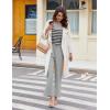 imageEkouaer Striped Lounge Set 2 Piece Sweater Matching Outfits Travel Knit Clothing Sets for WomenLight Grey