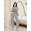 imageEkouaer Striped Lounge Set 2 Piece Sweater Matching Outfits Travel Knit Clothing Sets for WomenLight Grey