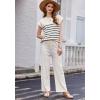 imageEkouaer Striped Lounge Set 2 Piece Sweater Matching Outfits Travel Knit Clothing Sets for WomenWhite