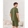 imageEkouaer Mens Pajamas Set Cotton Short Sleeve Sleepwear 2 Piece Pj Sets for Men Soft Nightwear with Pockets SXXLArmy Green
