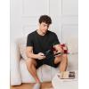 imageEkouaer Mens Pajamas Set Cotton Short Sleeve Sleepwear 2 Piece Pj Sets for Men Soft Nightwear with Pockets SXXLBlack
