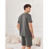 imageEkouaer Mens Pajamas Set Cotton Short Sleeve Sleepwear 2 Piece Pj Sets for Men Soft Nightwear with Pockets SXXLDeep Grey