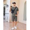 imageEkouaer Mens Pajamas Set Cotton Short Sleeve Sleepwear 2 Piece Pj Sets for Men Soft Nightwear with Pockets SXXLDeep Grey
