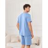 imageEkouaer Mens Pajamas Set Cotton Short Sleeve Sleepwear 2 Piece Pj Sets for Men Soft Nightwear with Pockets SXXLLight Blue