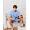 imageEkouaer Mens Pajamas Set Cotton Short Sleeve Sleepwear 2 Piece Pj Sets for Men Soft Nightwear with Pockets SXXLLight Blue