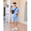 imageEkouaer Mens Pajamas Set Cotton Short Sleeve Sleepwear 2 Piece Pj Sets for Men Soft Nightwear with Pockets SXXLLight Blue