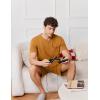 imageEkouaer Mens Pajamas Set Cotton Short Sleeve Sleepwear 2 Piece Pj Sets for Men Soft Nightwear with Pockets SXXLLight Brown