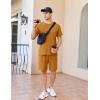 imageEkouaer Mens Pajamas Set Cotton Short Sleeve Sleepwear 2 Piece Pj Sets for Men Soft Nightwear with Pockets SXXLLight Brown