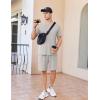 imageEkouaer Mens Pajamas Set Cotton Short Sleeve Sleepwear 2 Piece Pj Sets for Men Soft Nightwear with Pockets SXXLLight Grey