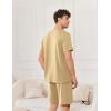 imageEkouaer Mens Pajamas Set Cotton Short Sleeve Sleepwear 2 Piece Pj Sets for Men Soft Nightwear with Pockets SXXLLight Khaki