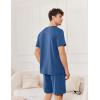imageEkouaer Mens Pajamas Set Cotton Short Sleeve Sleepwear 2 Piece Pj Sets for Men Soft Nightwear with Pockets SXXLNavy Blue