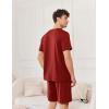 imageEkouaer Mens Pajamas Set Cotton Short Sleeve Sleepwear 2 Piece Pj Sets for Men Soft Nightwear with Pockets SXXLWine Red