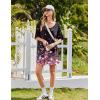 imageEkouaer Nightgowns for Women 3 Pack Sleepshirt Short Sleeve Nightshirt V Neck Sleepdress Oversized SleepwearBlackbrowncherry Blossoms