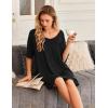 imageEkouaer Nightgowns for Women 3 Pack Sleepshirt Short Sleeve Nightshirt V Neck Sleepdress Oversized SleepwearBlackpeacock Bluebrown