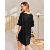 imageEkouaer Nightgowns for Women 3 Pack Sleepshirt Short Sleeve Nightshirt V Neck Sleepdress Oversized SleepwearBlackpeacock Bluebrown