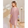 imageEkouaer Nightgowns for Women 3 Pack Sleepshirt Short Sleeve Nightshirt V Neck Sleepdress Oversized SleepwearBlackpeacock Bluemisty Pink