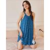 imageEkouaer Nightgowns for Women Sleeveless Night Gown V Neck Sleep Shirt Chemise Night Shirt Soft Sleep DressAdog Footprints Blue