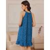 imageEkouaer Nightgowns for Women Sleeveless Night Gown V Neck Sleep Shirt Chemise Night Shirt Soft Sleep DressAdog Footprints Blue