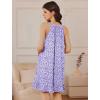 imageEkouaer Nightgowns for Women Sleeveless Night Gown V Neck Sleep Shirt Chemise Night Shirt Soft Sleep DressAfloral Purple