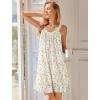 imageEkouaer Nightgowns for Women Sleeveless Night Gown V Neck Sleep Shirt Chemise Night Shirt Soft Sleep DressAleaf Yellow