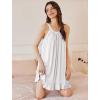 imageEkouaer Nightgowns for Women Sleeveless Night Gown V Neck Sleep Shirt Chemise Night Shirt Soft Sleep DressAwhite