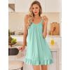 imageEkouaer Nightgowns for Women Sleeveless Night Gown V Neck Sleep Shirt Chemise Night Shirt Soft Sleep DressLight Green