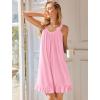 imageEkouaer Nightgowns for Women Sleeveless Night Gown V Neck Sleep Shirt Chemise Night Shirt Soft Sleep DressPink