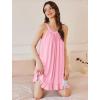 imageEkouaer Nightgowns for Women Sleeveless Night Gown V Neck Sleep Shirt Chemise Night Shirt Soft Sleep DressPink