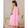 imageEkouaer Nightgowns for Women Sleeveless Night Gown V Neck Sleep Shirt Chemise Night Shirt Soft Sleep DressPink