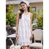 imageEkouaer Nightgowns for Women Sleeveless Night Gown V Neck Sleep Shirt Chemise Night Shirt Soft Sleep DressPurple Floral White
