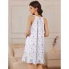 imageEkouaer Nightgowns for Women Sleeveless Night Gown V Neck Sleep Shirt Chemise Night Shirt Soft Sleep DressPurple Floral White