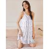 imageEkouaer Nightgowns for Women Sleeveless Night Gown V Neck Sleep Shirt Chemise Night Shirt Soft Sleep DressPurple Floral White