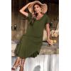 imageEkouaer Nightgowns for Women V Neck Nightshirts Short Sleeve Soft Sleepwear Side Split Pockets Long NightdressArmy Green